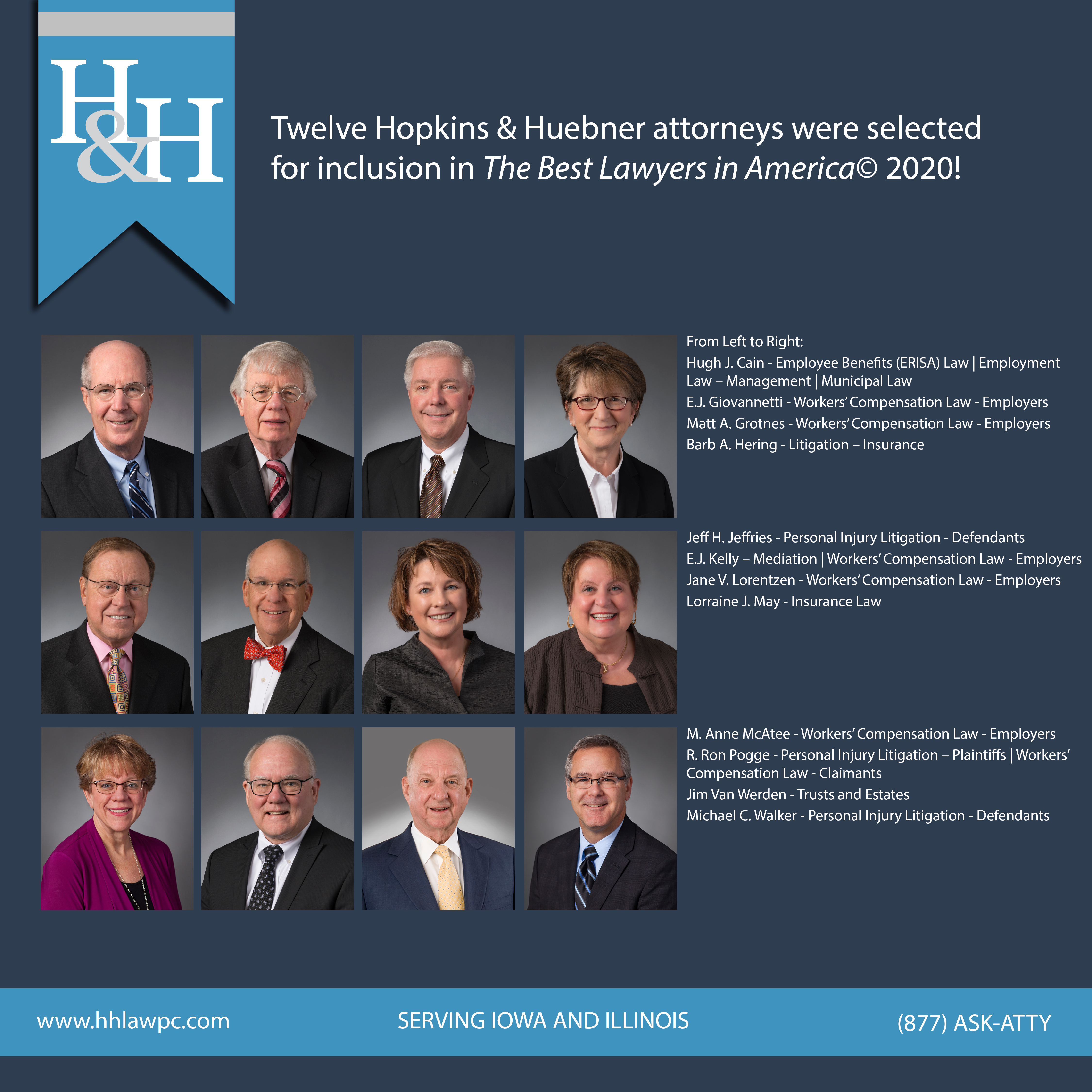 Best Lawyers in America Recognizes 12 Hopkins & Huebner attorneys in 2020 Awards List
