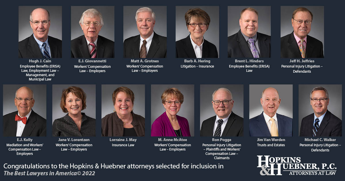 Best Lawyers in America Recognizes 13 Hopkins & Huebner attorneys in 2022 Awards List