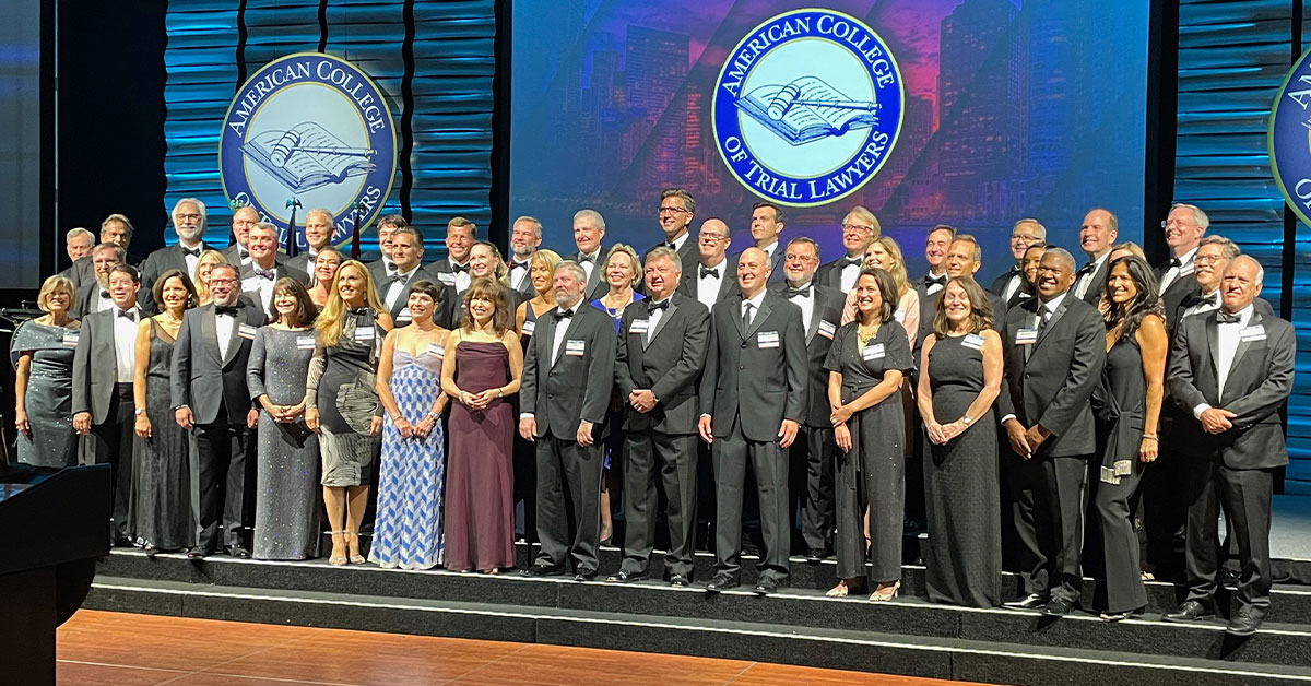 Group photo of all American College of Trial Lawyers inductees